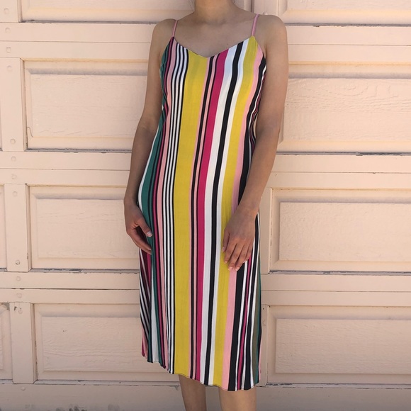 Express | Striped Slip Dress Multicolored Size XS - Picture 2 of 7